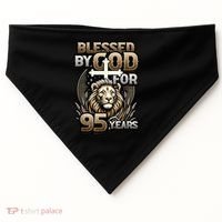 Blessed By God For 95 Years Religious Themed 95th Birthday USA-Made Doggie Bandana thumb 0