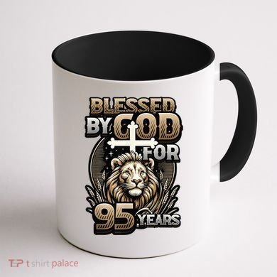 Blessed By God For 95 Years Religious Themed 95th Birthday Coffee Mug back