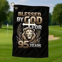 Blessed By God For 95 Years Religious Themed 95th Birthday Golf Towel thumb 1