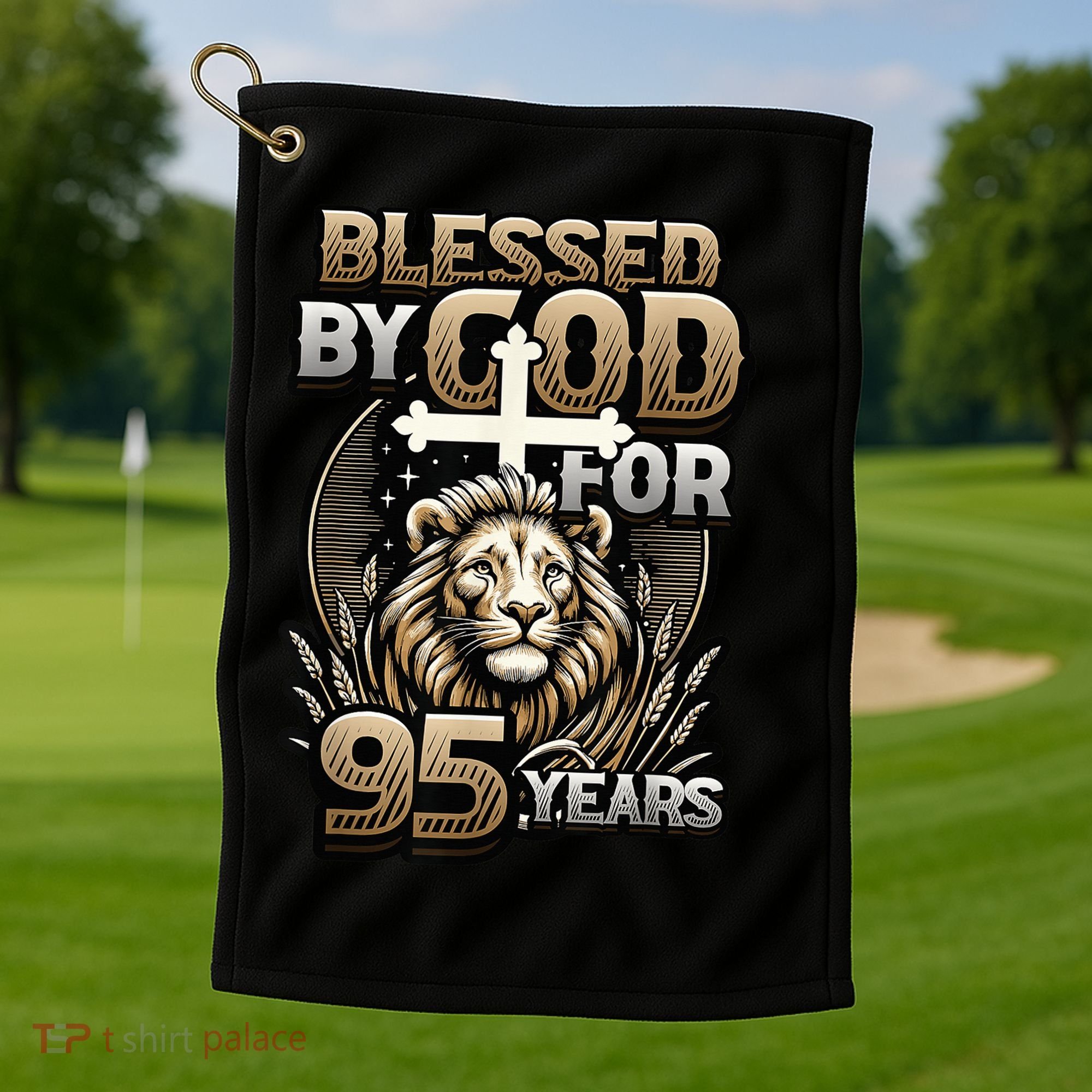Blessed By God For 95 Years Religious Themed 95th Birthday Golf Towel