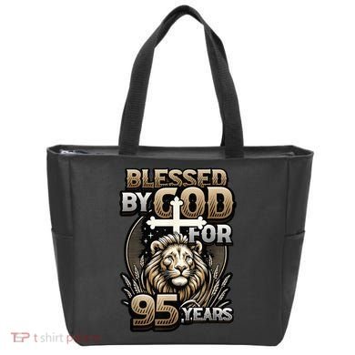Blessed By God For 95 Years Religious Themed 95th Birthday Tote Bag
