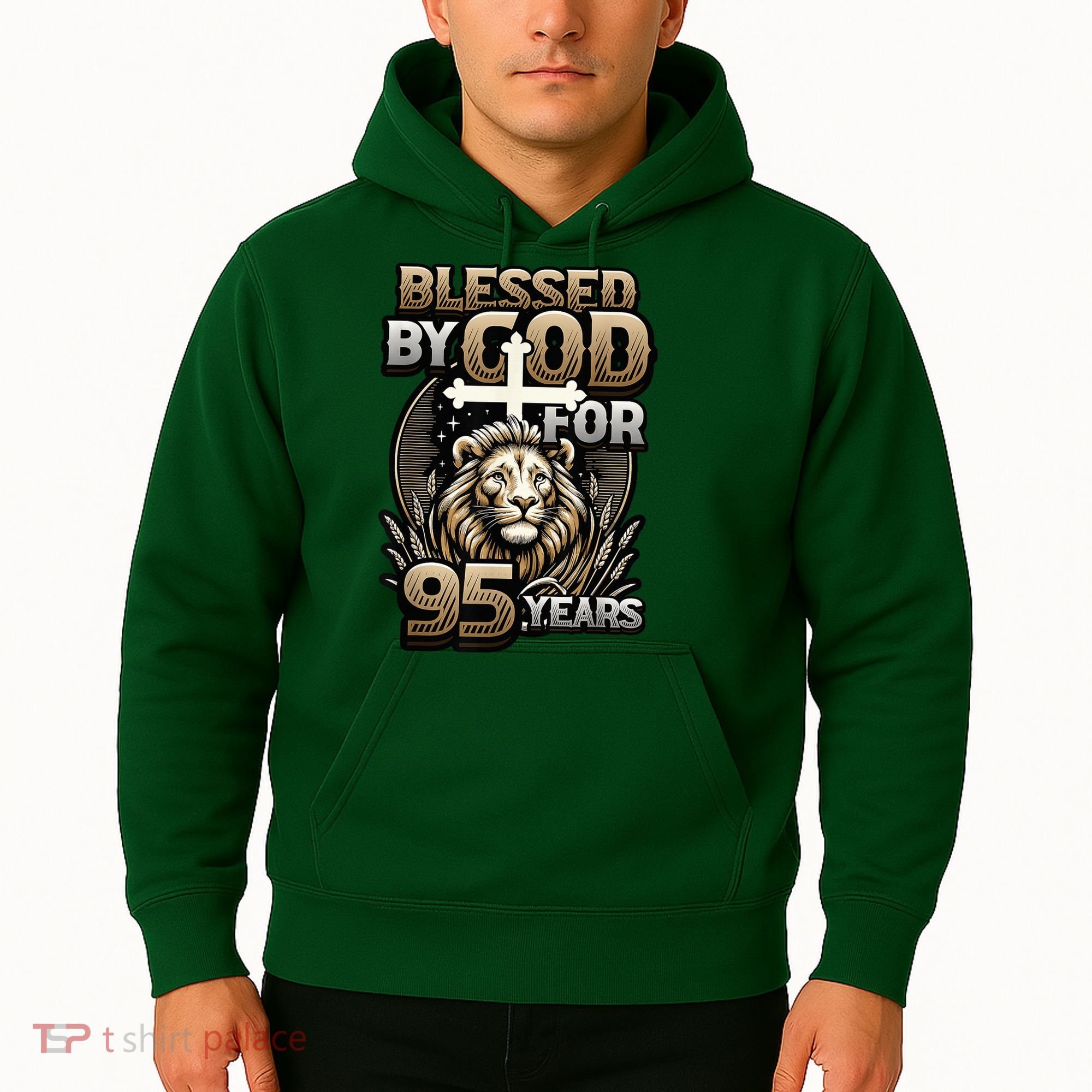 Blessed By God For 95 Years Religious Themed 95th Birthday Hoodie