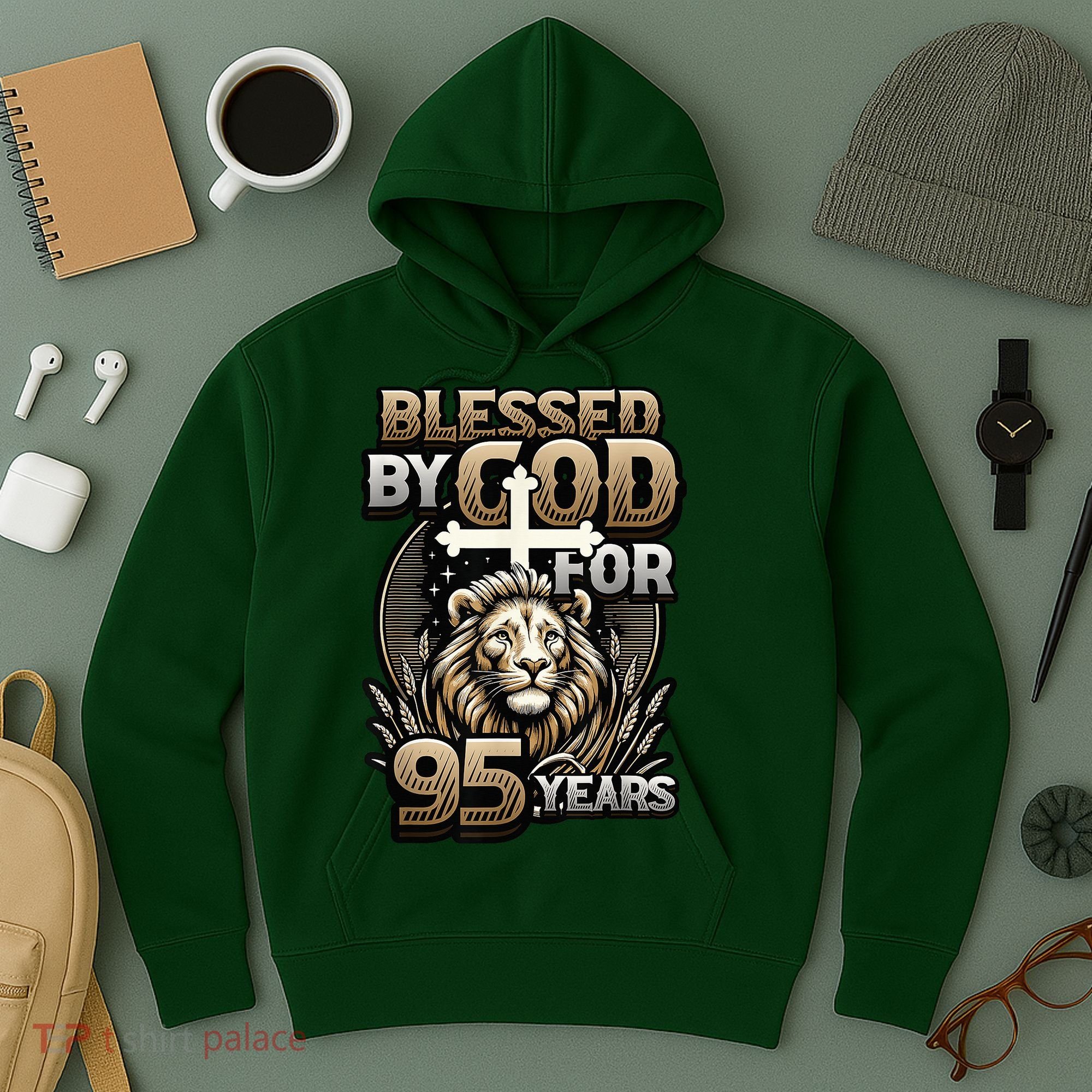 Blessed By God For 95 Years Religious Themed 95th Birthday Hoodie