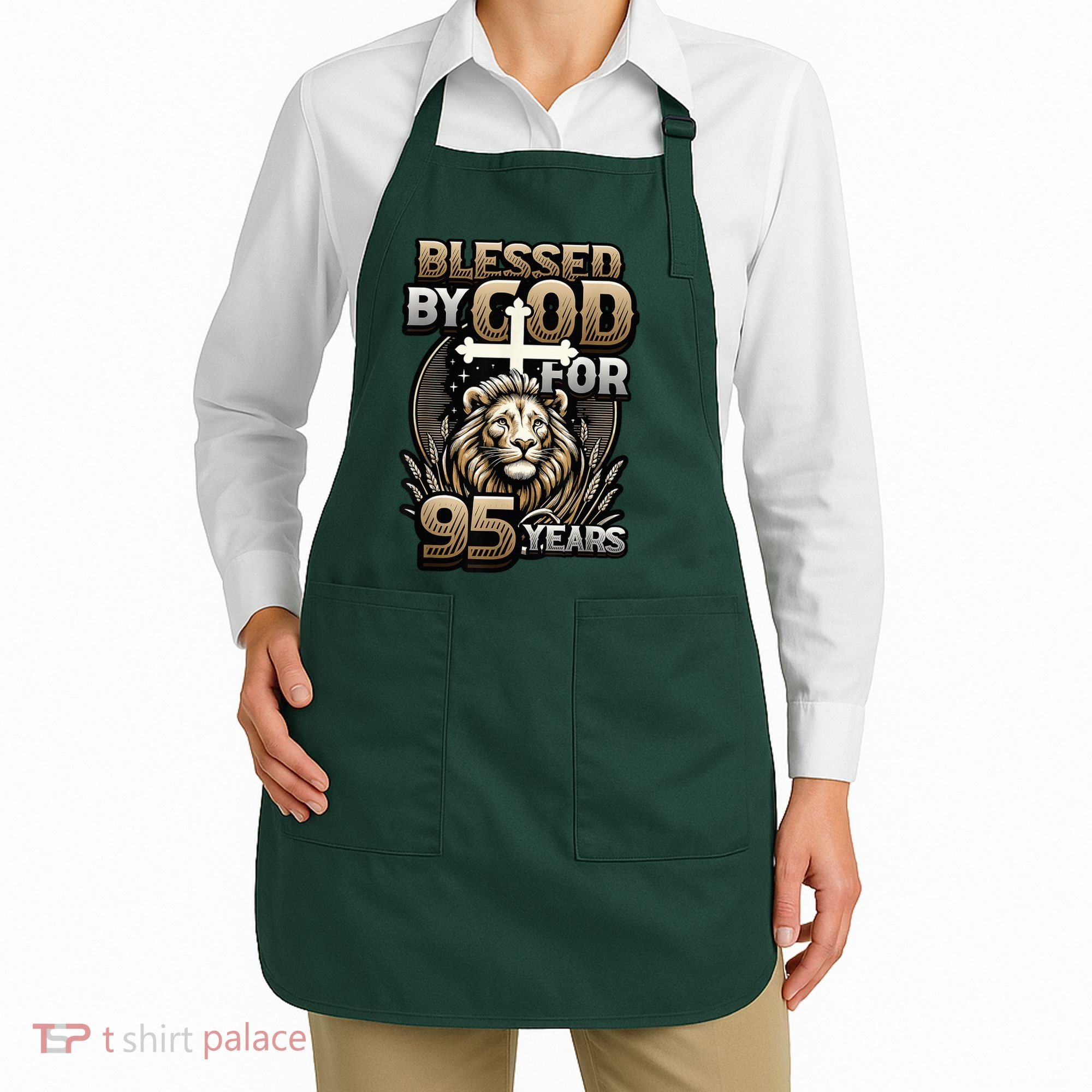 Blessed By God For 95 Years Religious Themed 95th Birthday Apron