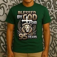 Blessed By God For 95 Years Religious Themed 95th Birthday T-Shirt thumb 3