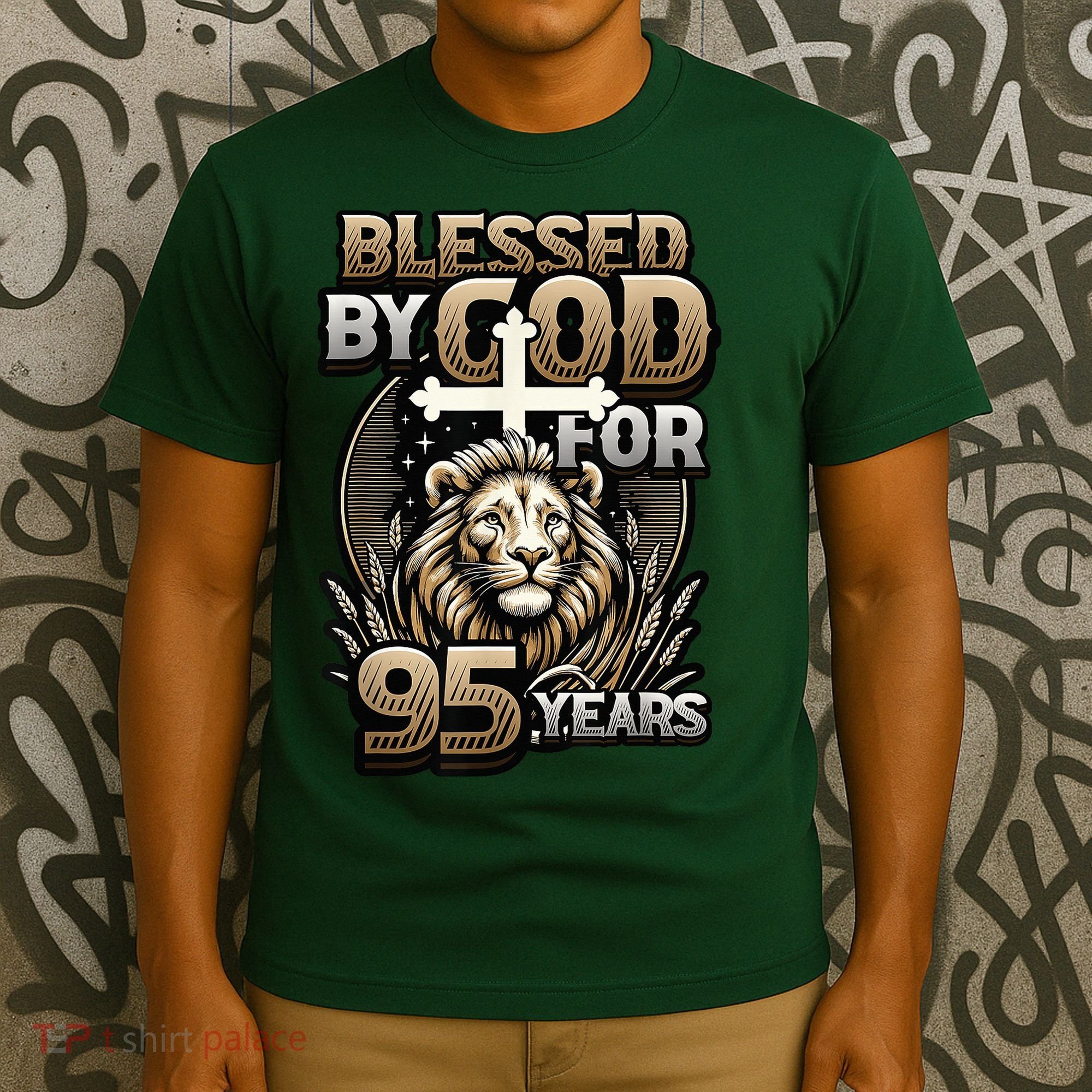 Blessed By God For 95 Years Religious Themed 95th Birthday T-Shirt