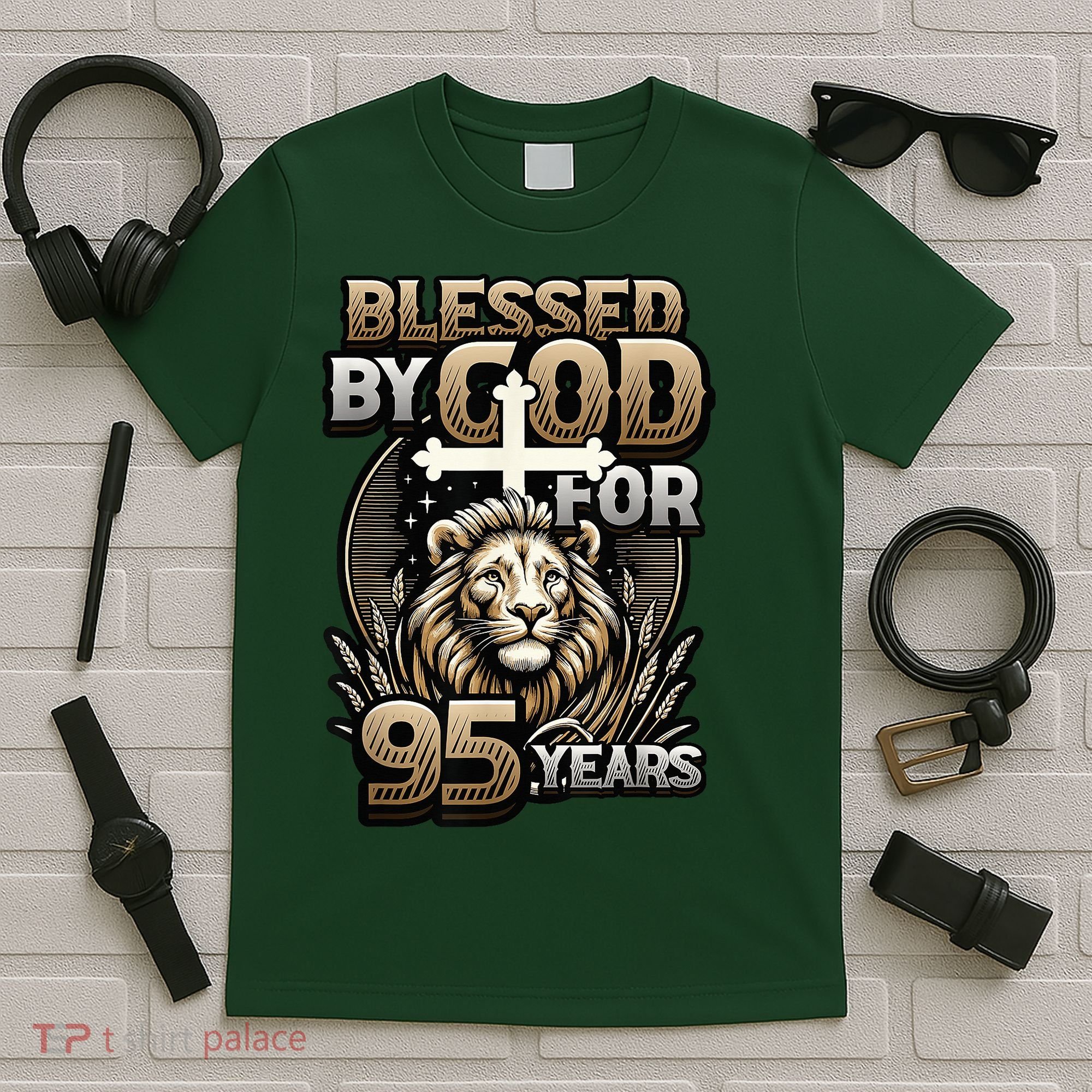 Blessed By God For 95 Years Religious Themed 95th Birthday T-Shirt
