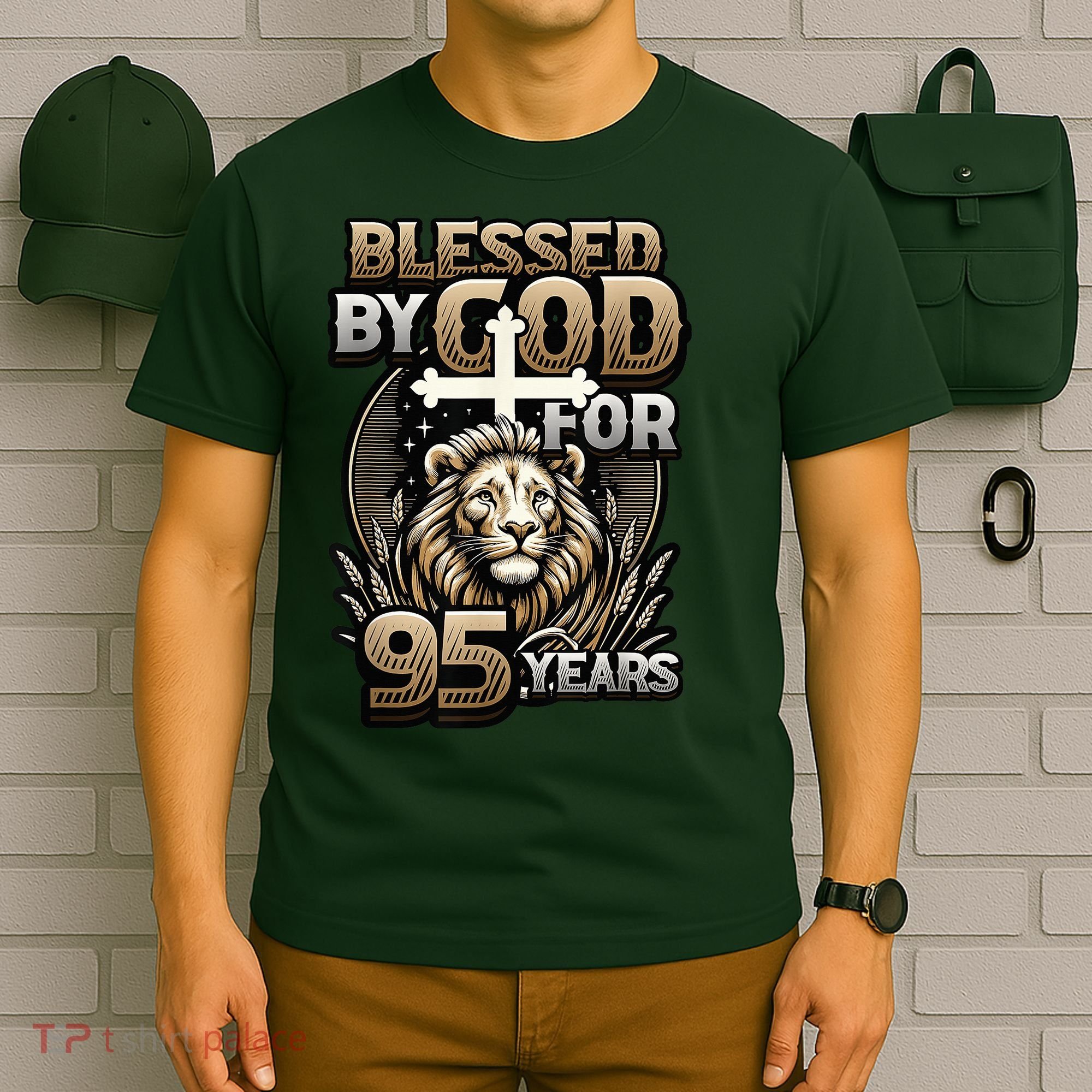 Blessed By God For 95 Years Religious Themed 95th Birthday T-Shirt
