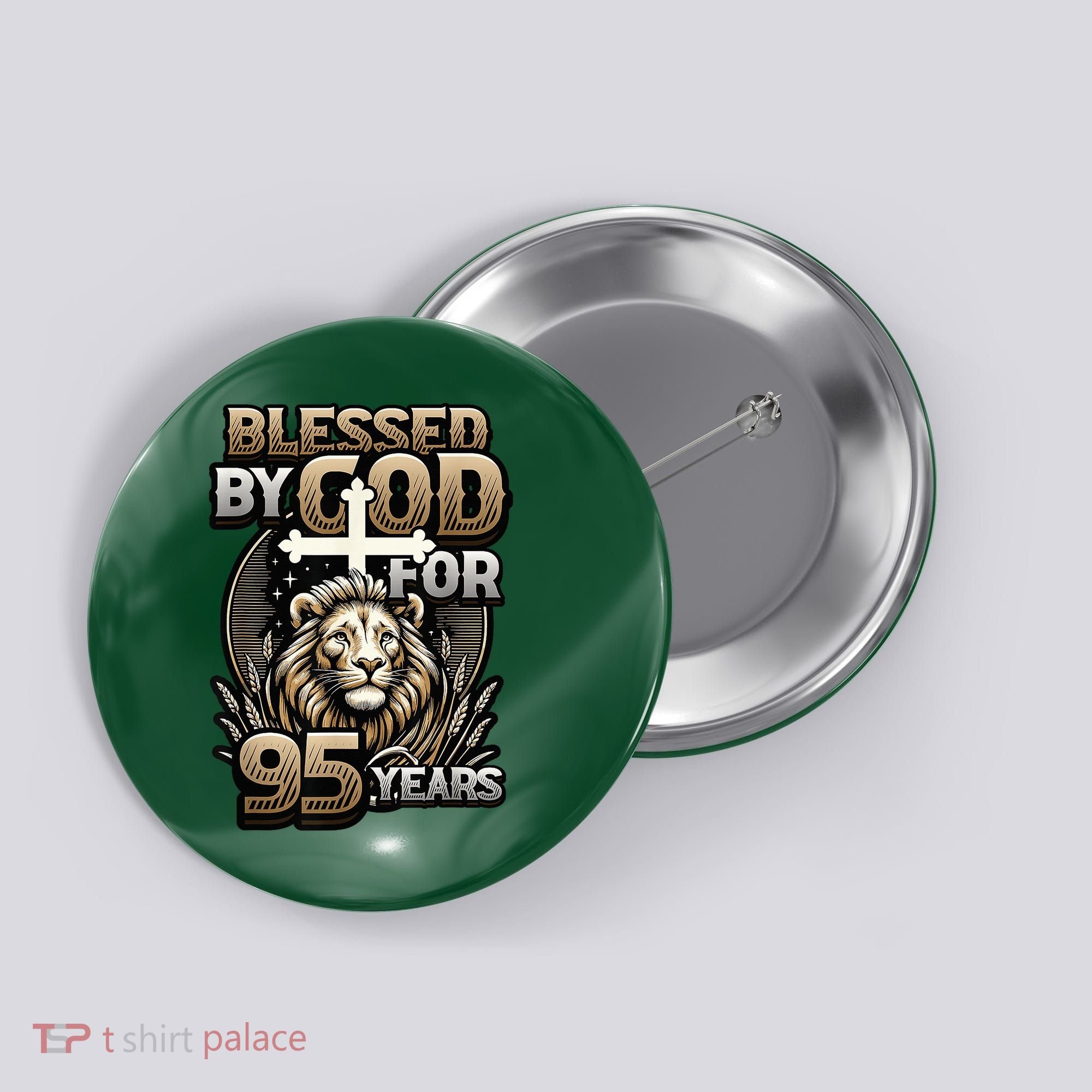 Blessed By God For 95 Years Religious Themed 95th Birthday Button