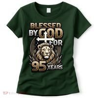 Blessed By God For 95 Years Religious Themed 95th Birthday Women's T-Shirt thumb 0