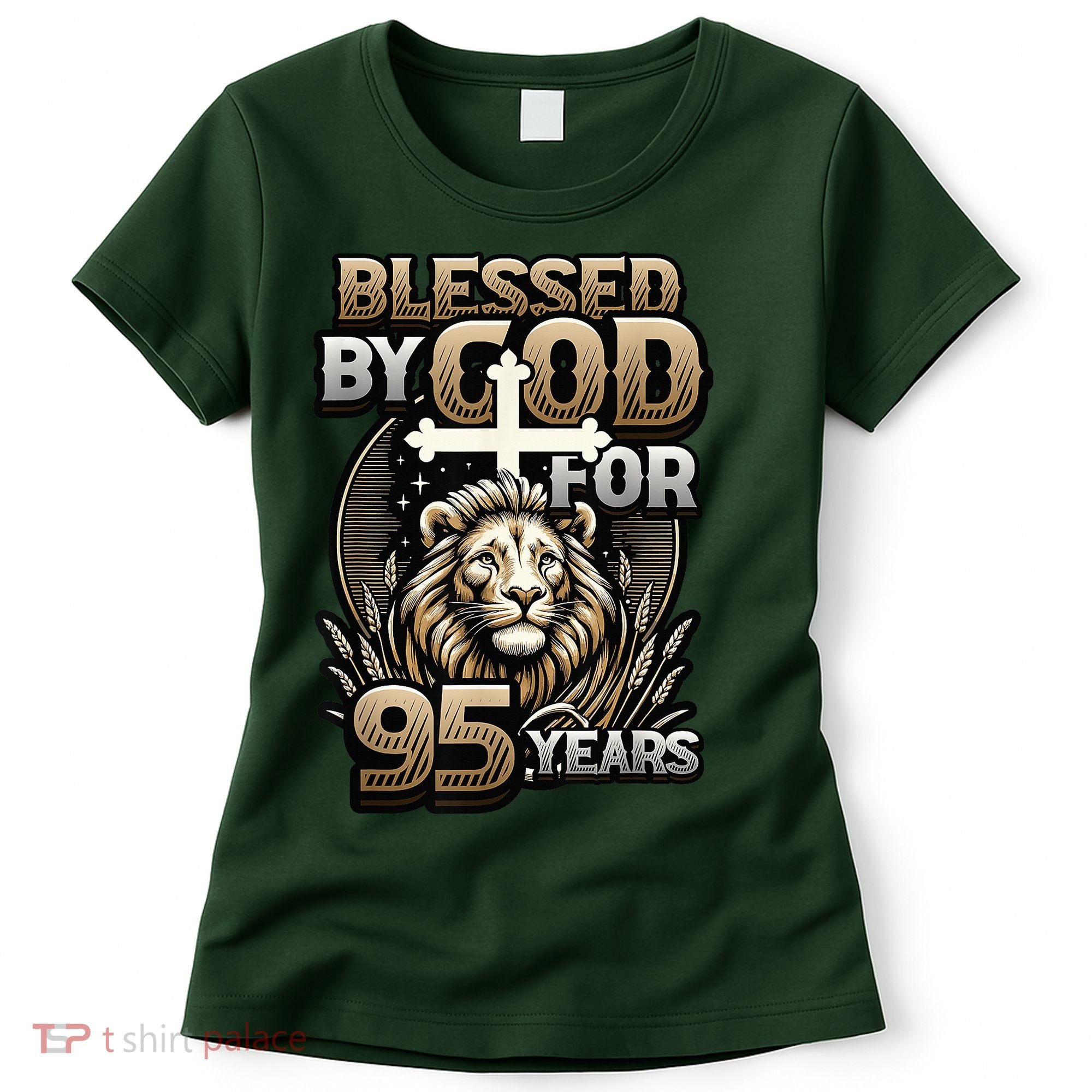 Blessed By God For 95 Years Religious Themed 95th Birthday Women's T-Shirt