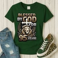 Blessed By God For 95 Years Religious Themed 95th Birthday Women's T-Shirt thumb 3