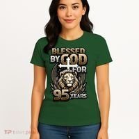 Blessed By God For 95 Years Religious Themed 95th Birthday Women's T-Shirt thumb 4