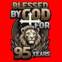 Blessed By God For 95 Years Religious Themed 95th Birthday Santa Hat thumb 1