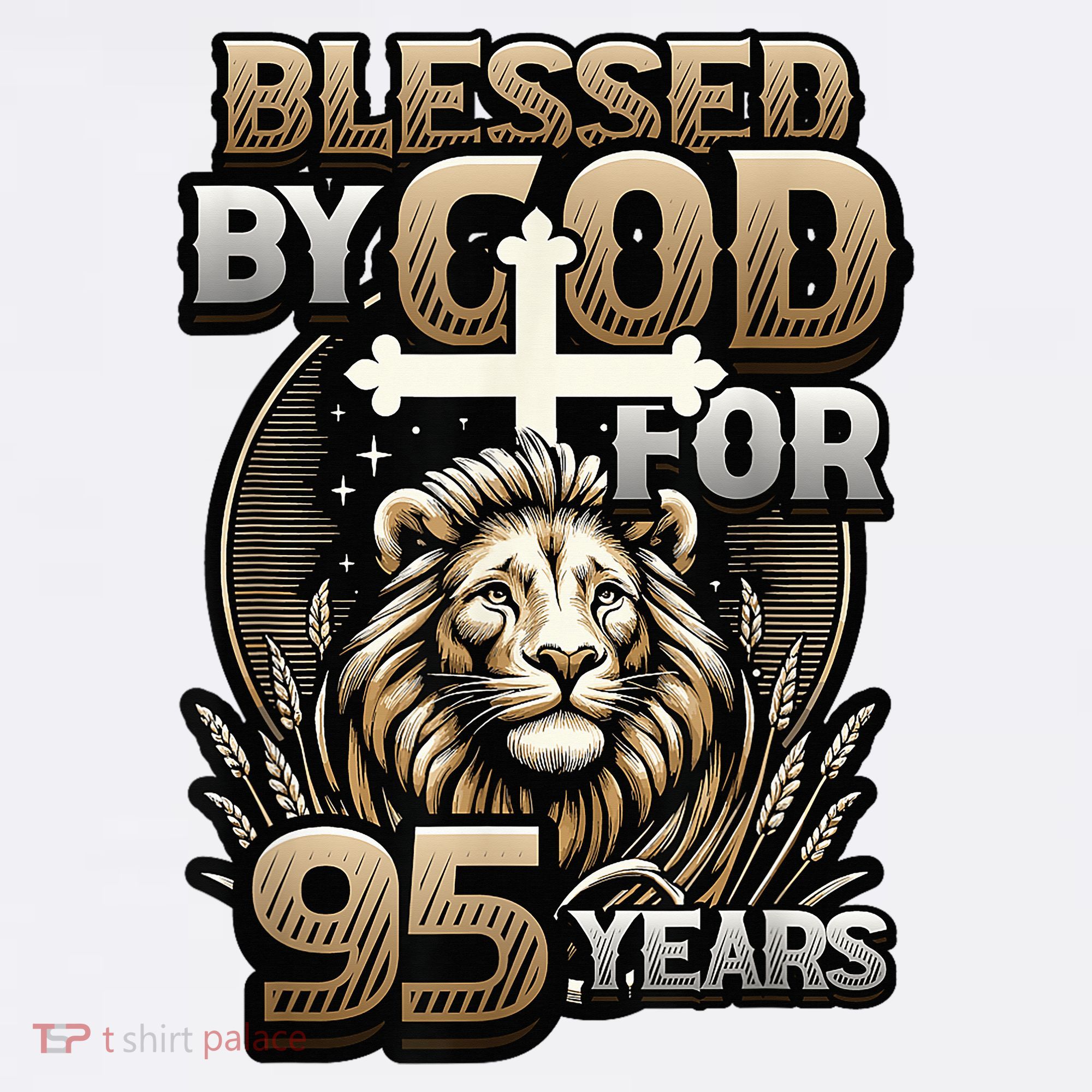 Blessed By God For 95 Years Religious Themed 95th Birthday Garment-Dyed Sweatshirt