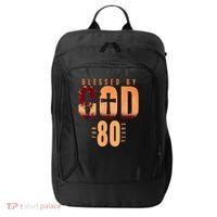 Blessed By God For 80 Years 80th Birthday Religious Theme City Backpack thumb 0