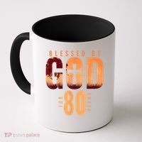 Blessed By God For 80 Years 80th Birthday Religious Theme Coffee Mug thumb 0