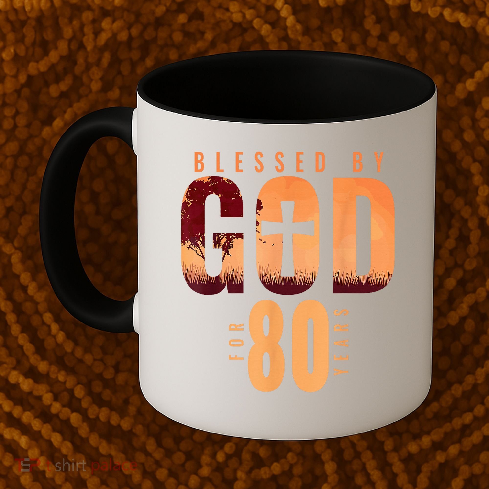 Blessed By God For 80 Years 80th Birthday Religious Theme Coffee Mug