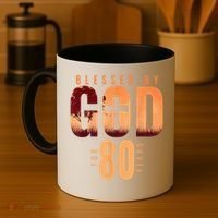 Blessed By God For 80 Years 80th Birthday Religious Theme Coffee Mug thumb 4