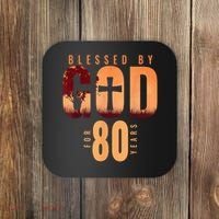 Blessed By God For 80 Years 80th Birthday Religious Theme Coaster thumb 0