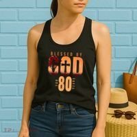 Blessed By God For 80 Years 80th Birthday Religious Theme Women's Tank Top thumb 2