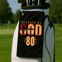 Blessed By God For 80 Years 80th Birthday Religious Theme Golf Towel thumb 2