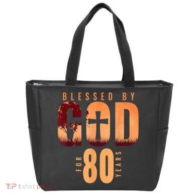 Blessed By God For 80 Years 80th Birthday Religious Theme Tote Bag