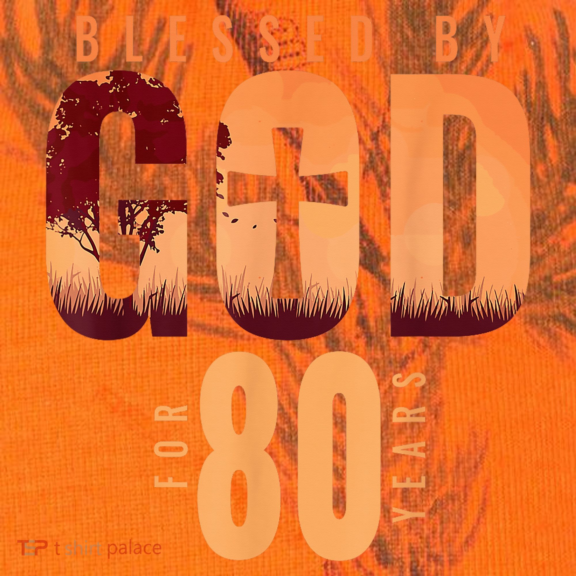 Blessed By God For 80 Years 80th Birthday Religious Theme Kati Licensed 12" Camo Cuffed Beanie