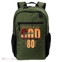 Blessed By God For 80 Years 80th Birthday Religious Theme Backpack thumb 0