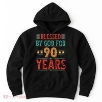 Blessed By God For 90 Year Christian 90th Birthday Hoodie thumb 0