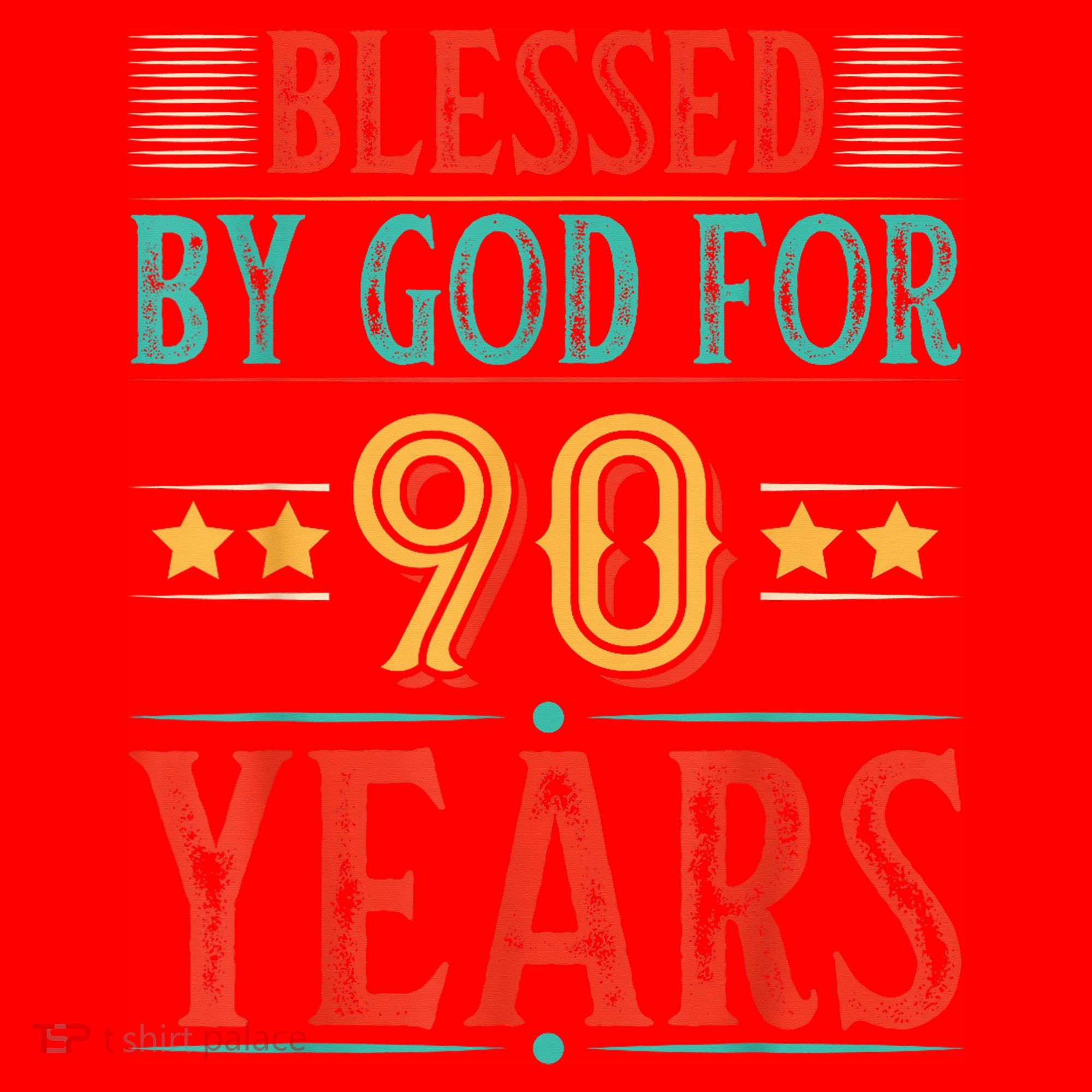 Blessed By God For 90 Year Christian 90th Birthday Santa Hat