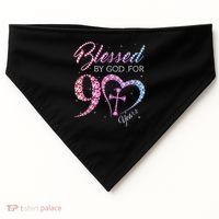 Blessed By God For 90 Years 90th Birthday USA-Made Doggie Bandana thumb 0
