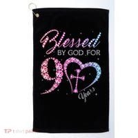 Blessed By God For 90 Years 90th Birthday Golf Towel thumb 0