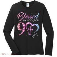 Blessed By God For 90 Years 90th Birthday Women's Long Sleeve Shirt thumb 0