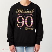 Blessed By God For 90 Years Old 90th Birthday Party Women's Sweatshirt thumb 0