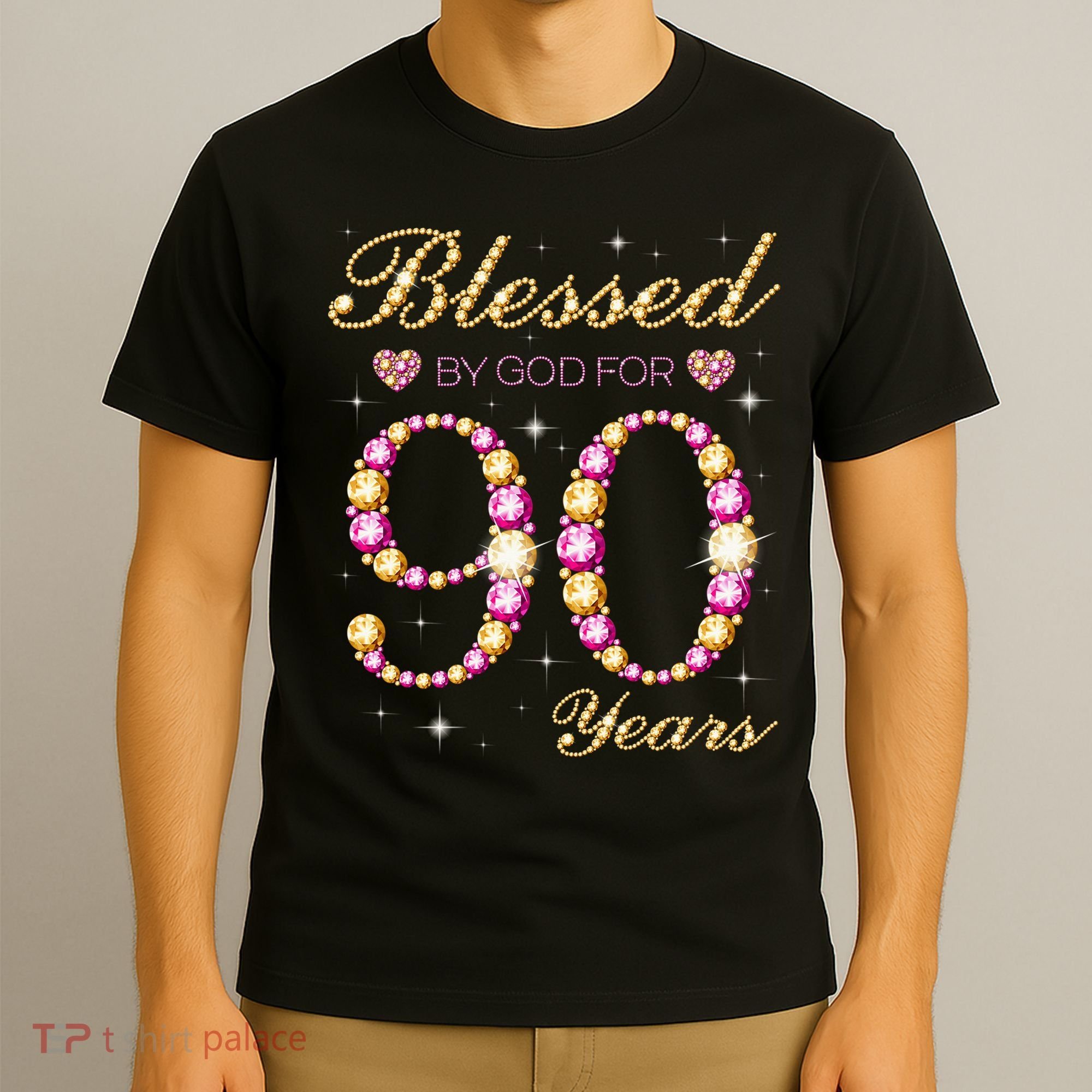 Blessed By God For 90 Years Old 90th Birthday Party T-Shirt