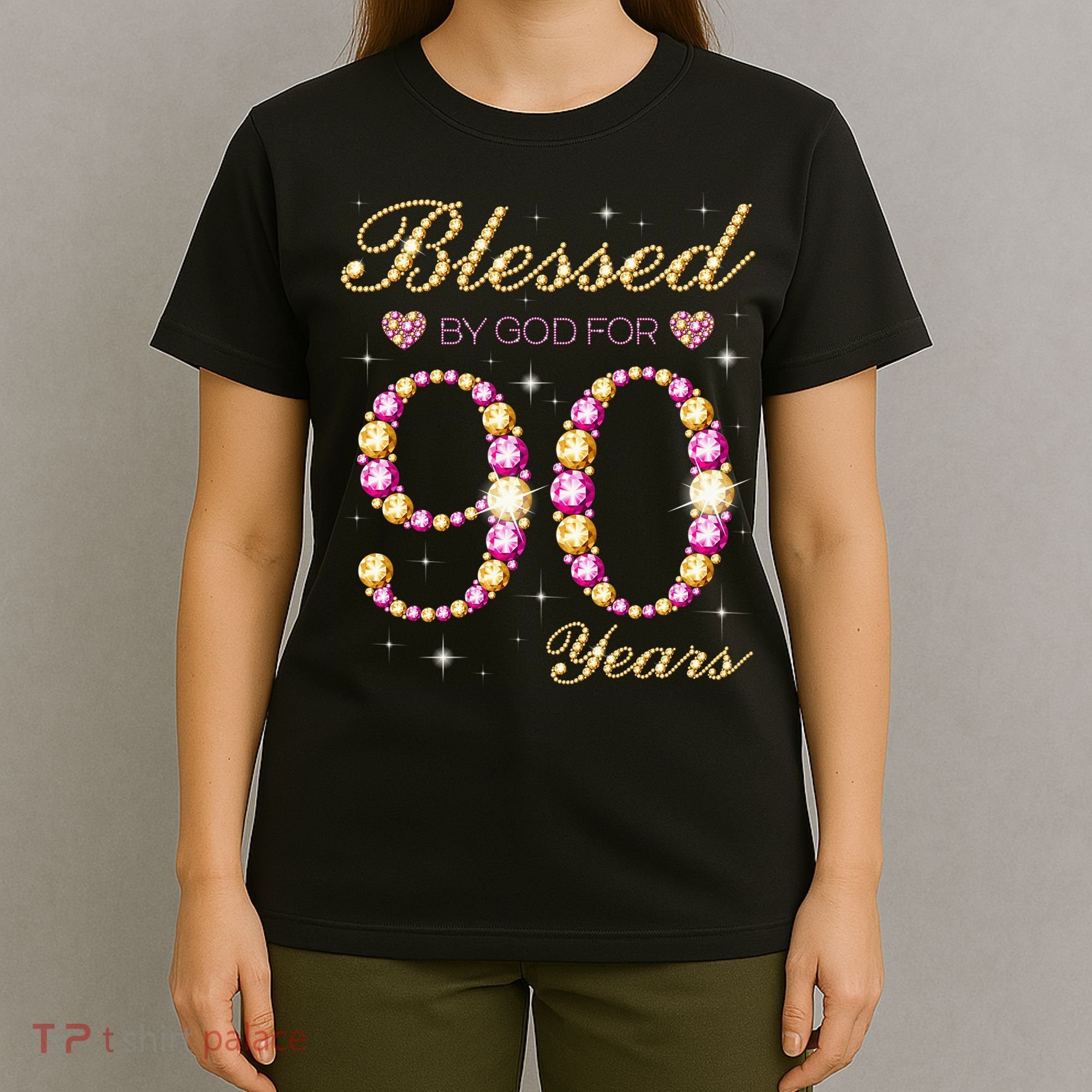 Blessed By God For 90 Years Old 90th Birthday Party T-Shirt