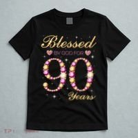 Blessed By God For 90 Years Old 90th Birthday Party T-Shirt thumb 5