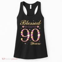 Blessed By God For 90 Years Old 90th Birthday Party Women's Tank Top thumb 0