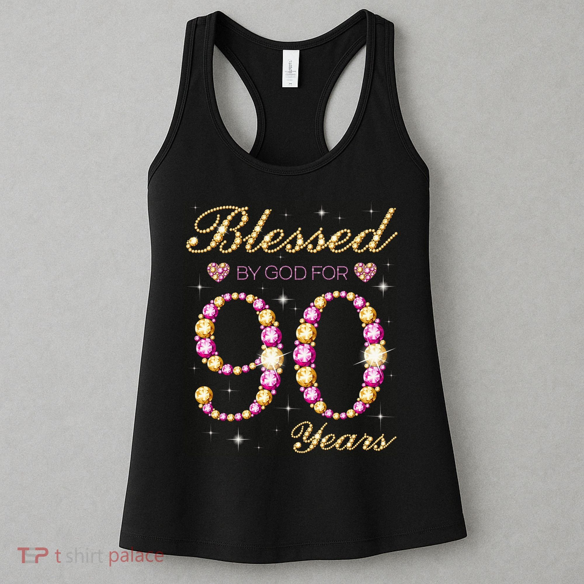 Blessed By God For 90 Years Old 90th Birthday Party Women's Tank Top