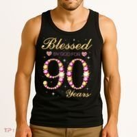 Blessed By God For 90 Years Old 90th Birthday Party Tank Top thumb 3