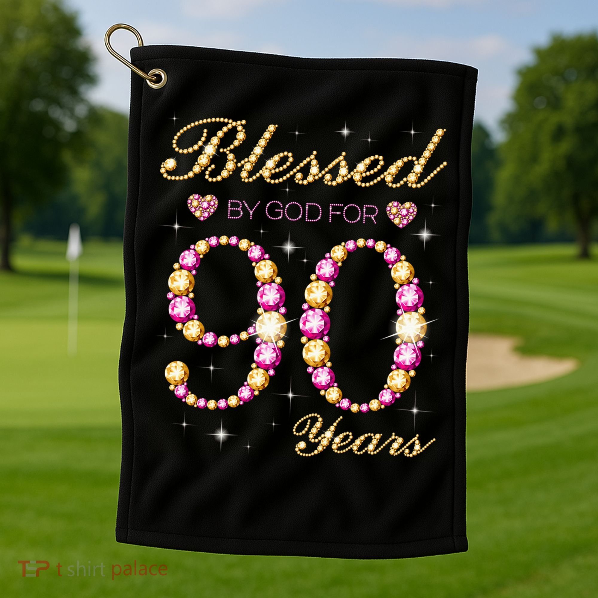 Blessed By God For 90 Years Old 90th Birthday Party Golf Towel