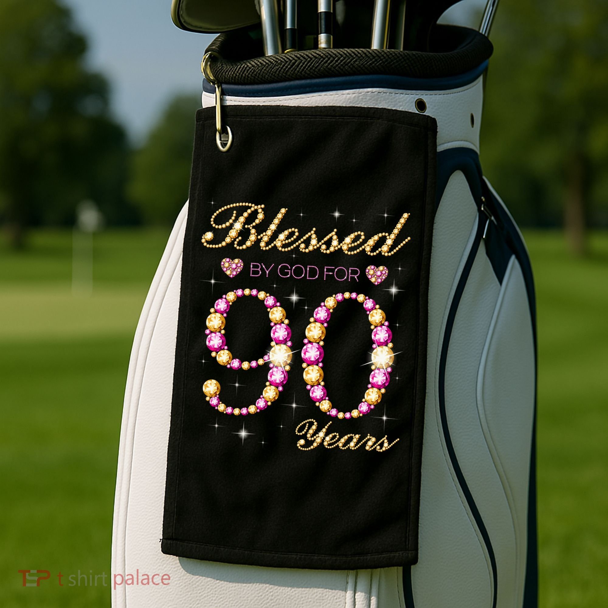 Blessed By God For 90 Years Old 90th Birthday Party Golf Towel