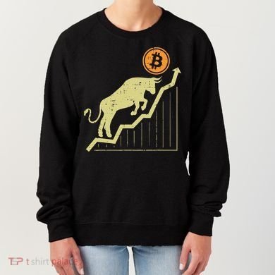 Bitcoin Bull Graph Bullish Btc Crypto Cryptocurrency Trader Women's Sweatshirt