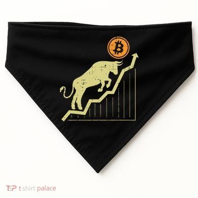 Bitcoin Bull Graph Bullish Btc Crypto Cryptocurrency Trader USA-Made Doggie Bandana
