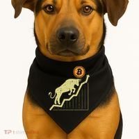Bitcoin Bull Graph Bullish Btc Crypto Cryptocurrency Trader USA-Made Doggie Bandana thumb 1