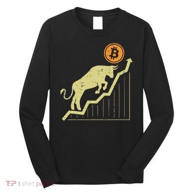 Bitcoin Bull Graph Bullish Btc Crypto Cryptocurrency Trader Long Sleeve Shirt