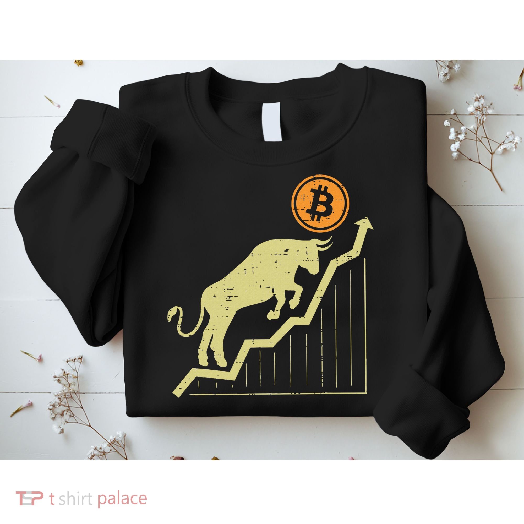 Bitcoin Bull Graph Bullish Btc Crypto Cryptocurrency Trader Sweatshirt