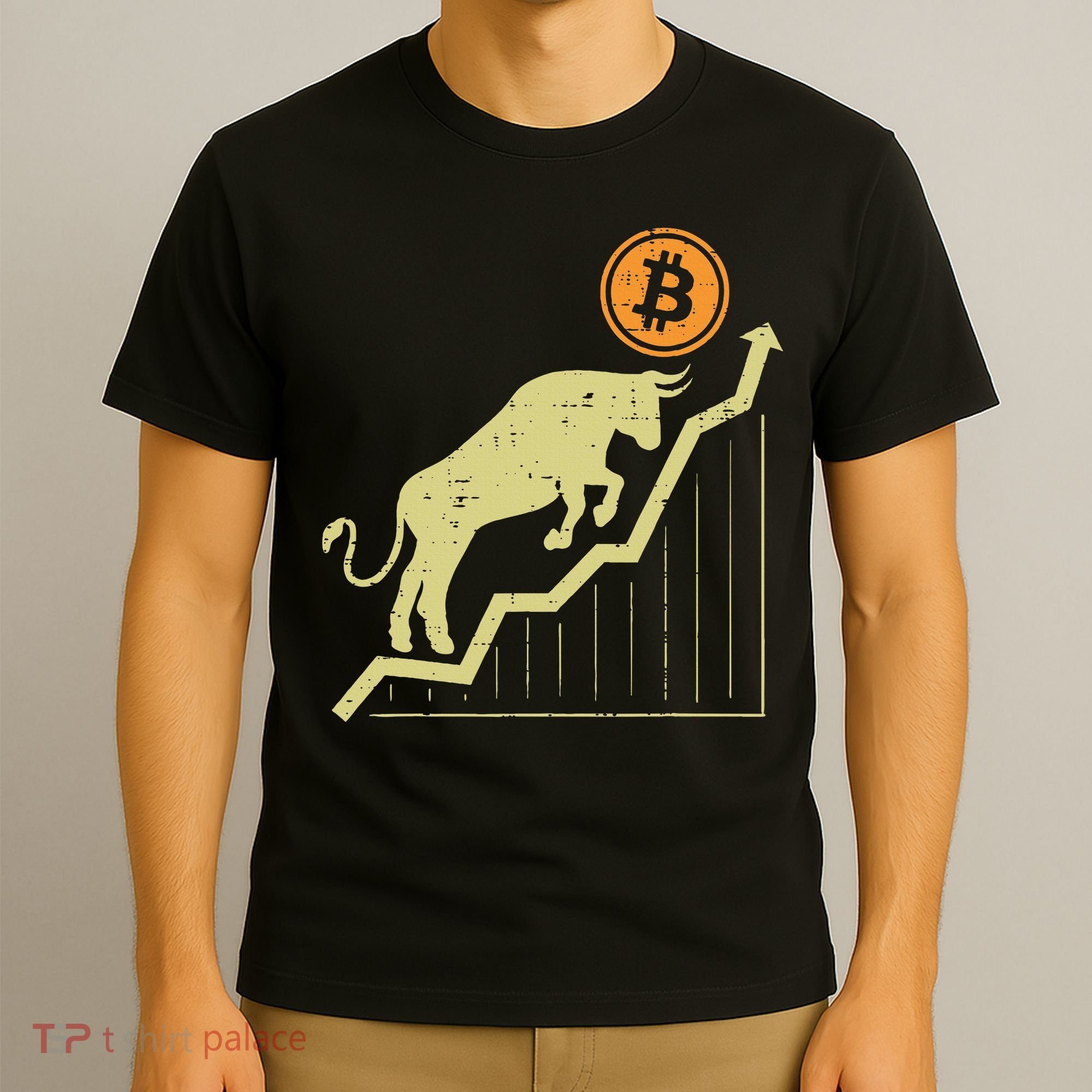 Bitcoin Bull Graph Bullish Btc Crypto Cryptocurrency Trader T-Shirt