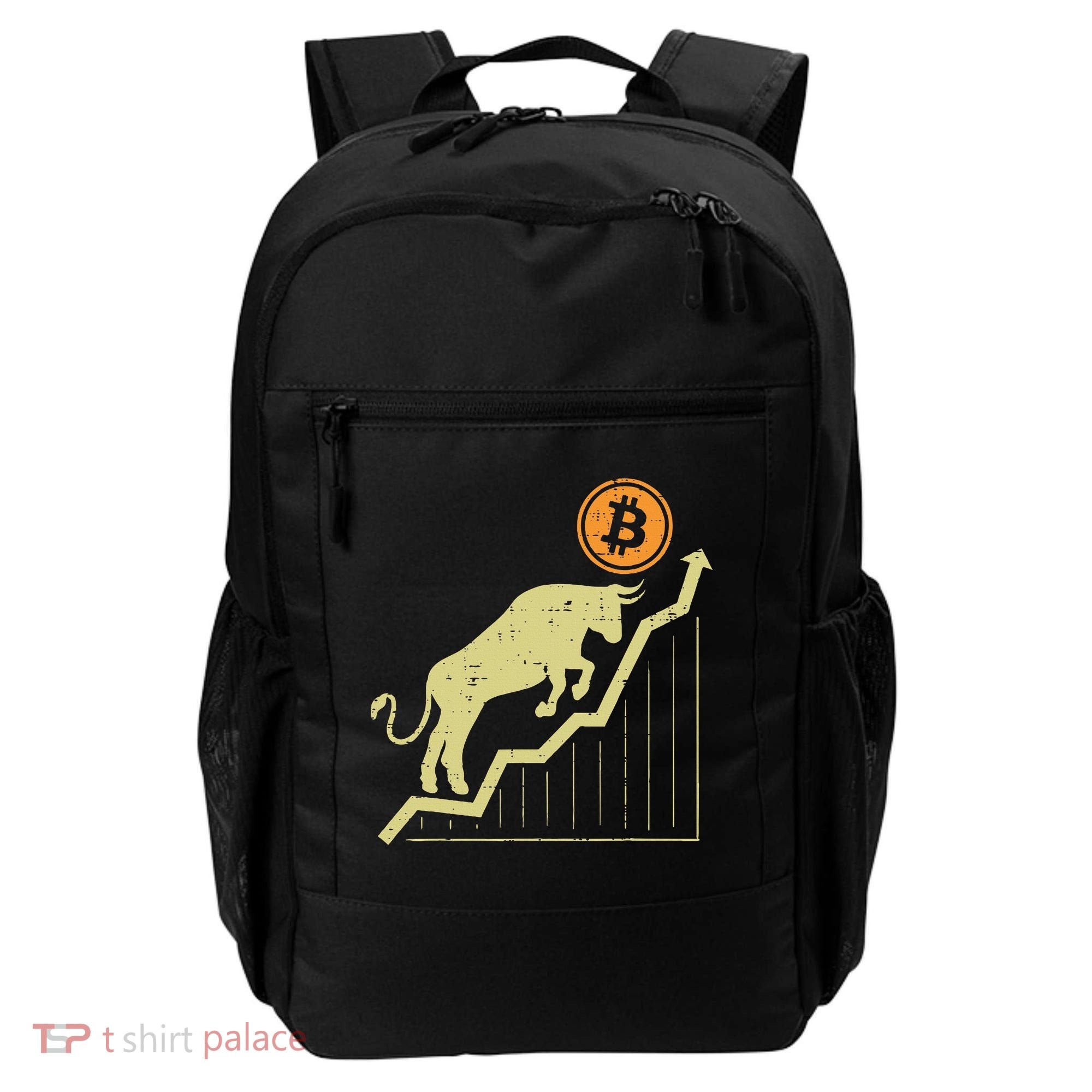 Bitcoin Bull Graph Bullish Btc Crypto Cryptocurrency Trader Backpack
